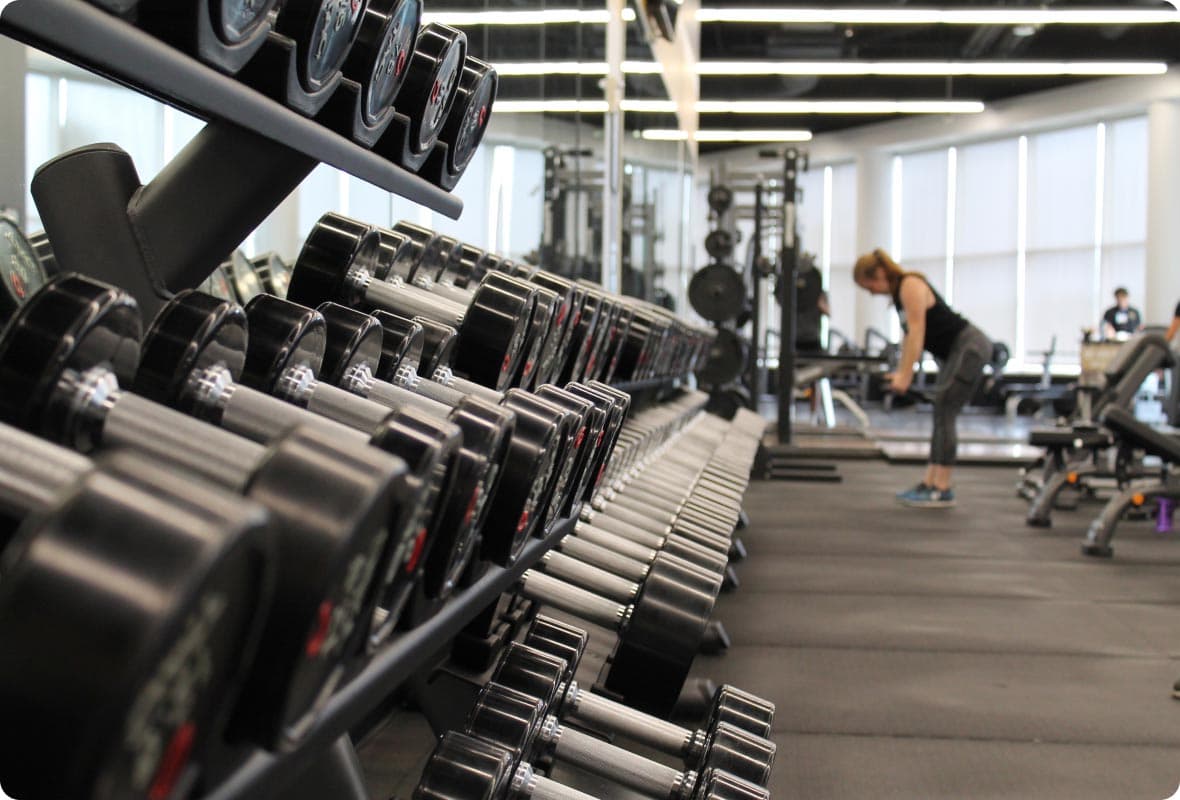 Stacked fitness equipment