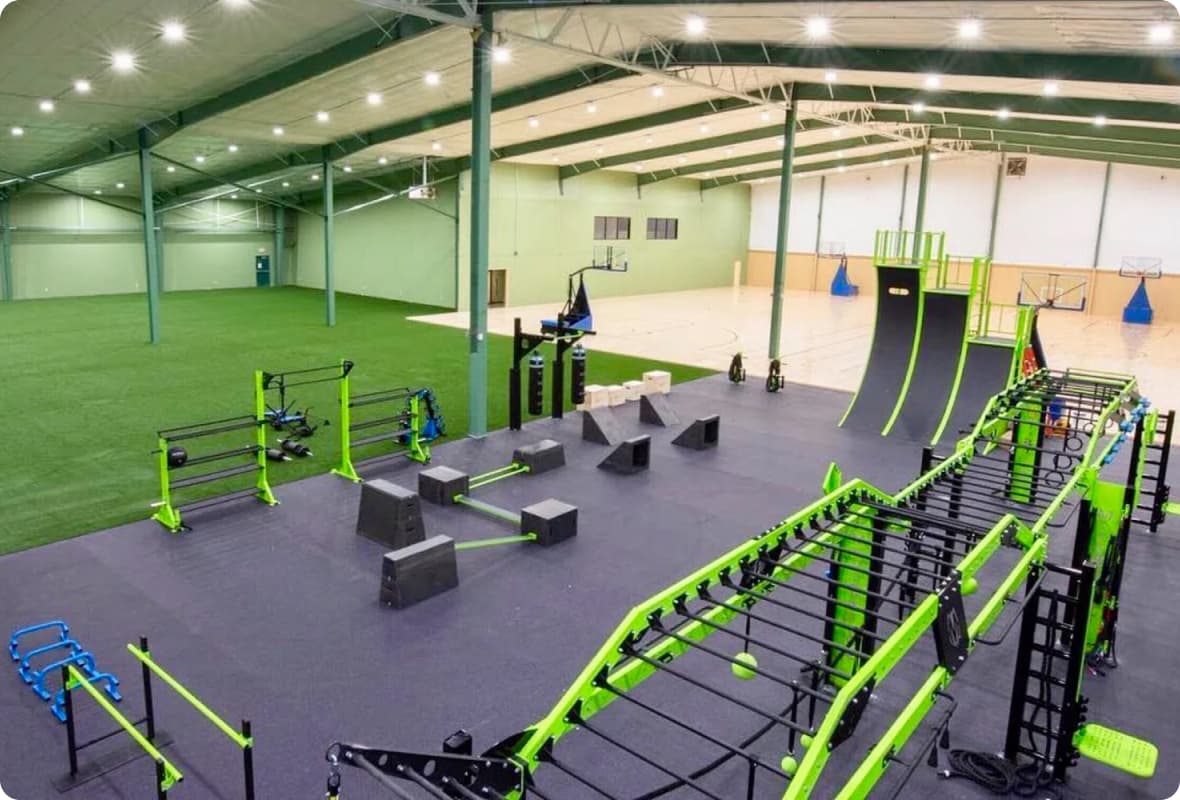 Stacked fitness equipment